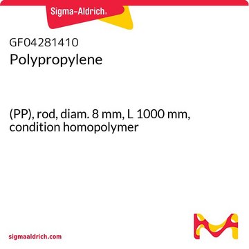 POLYPROPYLENE, (PP), ROD, DIAMETER 8MM,&