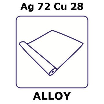 SILVER-COPPER ALLOY, AG72CU28, FOIL, 1M&