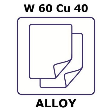 TUNGSTEN-COPPER ALLOY, W60CU40, FOIL, 2&