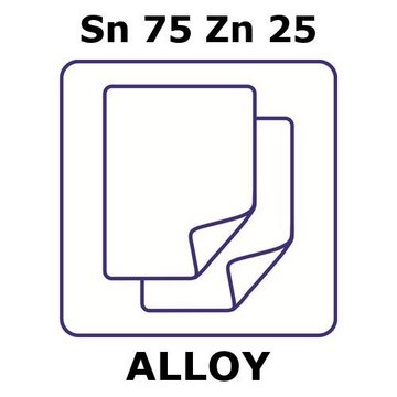 TIN/ZINC, FOIL,SN75%/ZN25%, THICKNESS 0&