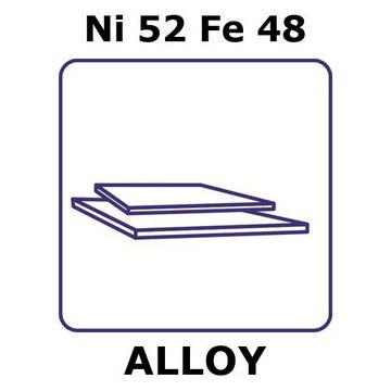NICKEL/IRON, SHEET,NI52%/FE48%, THICKNE&