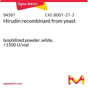 Hirudin recombinant from yeast