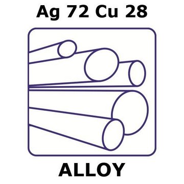 SILVER-COPPER ALLOY, AG72CU28, 200MM RO&