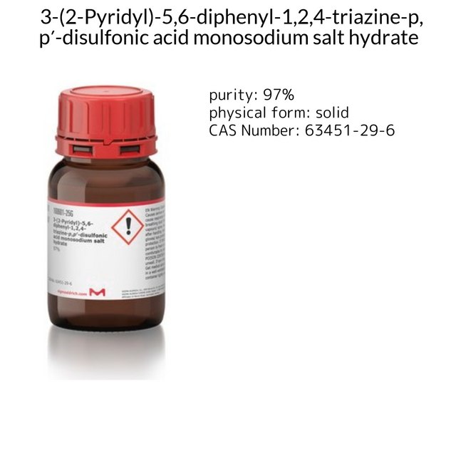 3-(2-Pyridyl)-5,6-diphenyl-1,2,4-triazine-p,p?-disulfonic acid monosodium salt hydrate