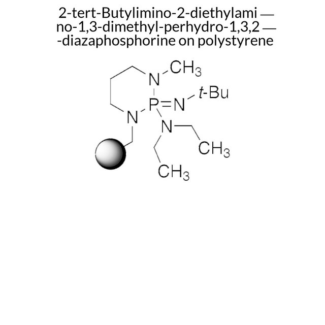 2-tert-Butylimino-2-diethylamino-1,3-dimethyl-perhydro-1,3,2-diazaphosphorine on polystyrene