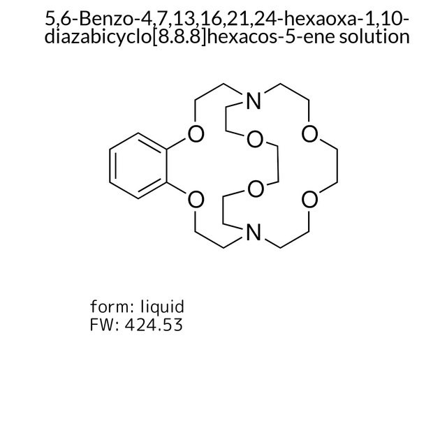 5,6-Benzo-4,7,13,16,21,24-hexaoxa-1,10-diazabicyclo[8.8.8]hexacos-5-ene solution