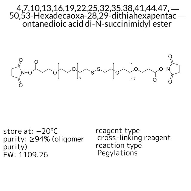 4,7,10,13,16,19,22,25,32,35,38,41,44,47,50,53-Hexadecaoxa-28,29-dithiahexapentacontanedioic acid di-N-succinimidyl ester