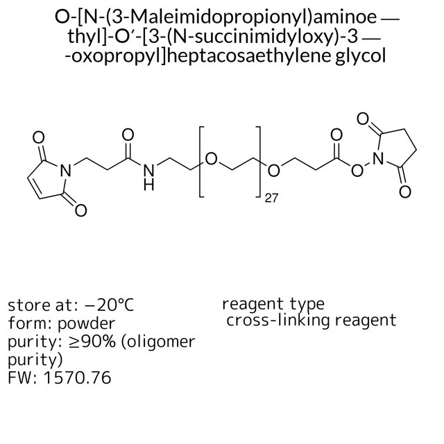 O-[N-(3-Maleimidopropionyl)aminoethyl]-O?-[3-(N-succinimidyloxy)-3-oxopropyl]heptacosaethylene glycol