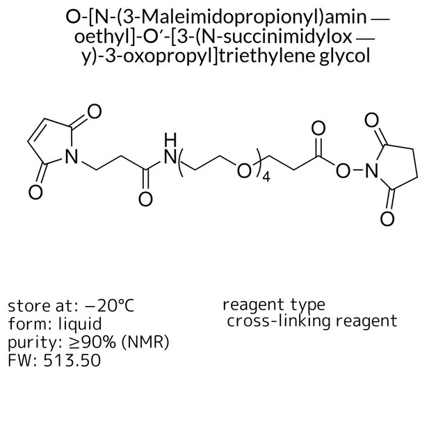 O-[N-(3-Maleimidopropionyl)aminoethyl]-O?-[3-(N-succinimidyloxy)-3-oxopropyl]triethylene glycol