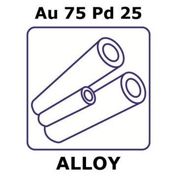 GOLD-PALLADIUM ALLOY, AU75PD25, 100MM T&