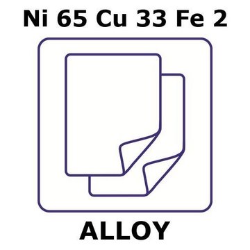 MONEL(R) ALLOY 400, FOIL,NI65%/CU33%/FE&