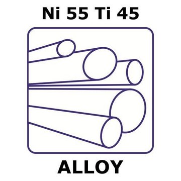 NITINOL, ROD,NI55%/TI45%, DIAMETER 2.5M&