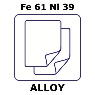 IRON-NICKEL ALLOY, FE61NI39, FOIL, 50