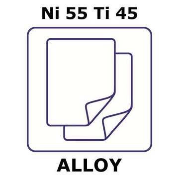 NITINOL, FOIL,NI55%/TI45%, THICKNESS 0.&