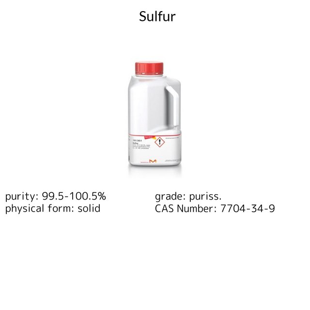 SULFUR EXTRA PURE, DAB, B.