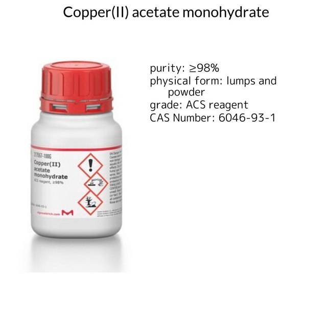 COPPER(II) ACETATE MONOHYDRATE, 98+%, &