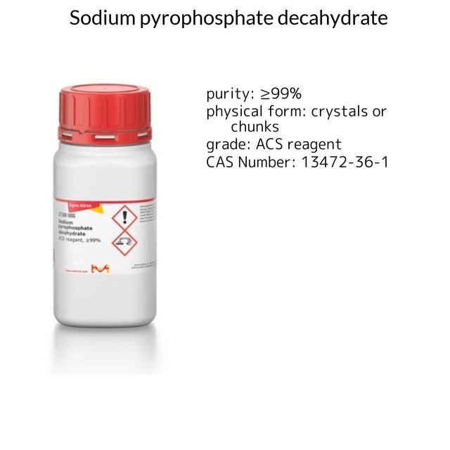 SODIUM PYROPHOSPHATE DECAHYDRATE, 99%, A