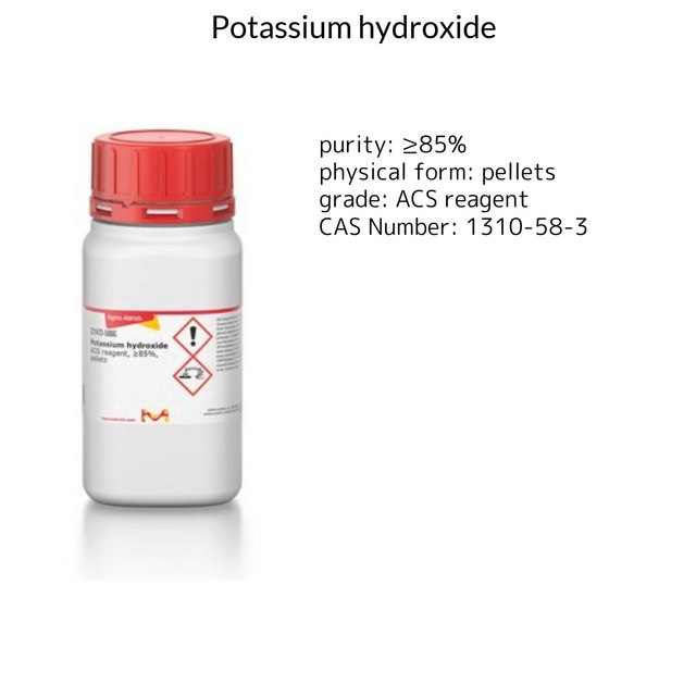 POTASSIUM HYDROXIDE, PELLETS, 85+%, &