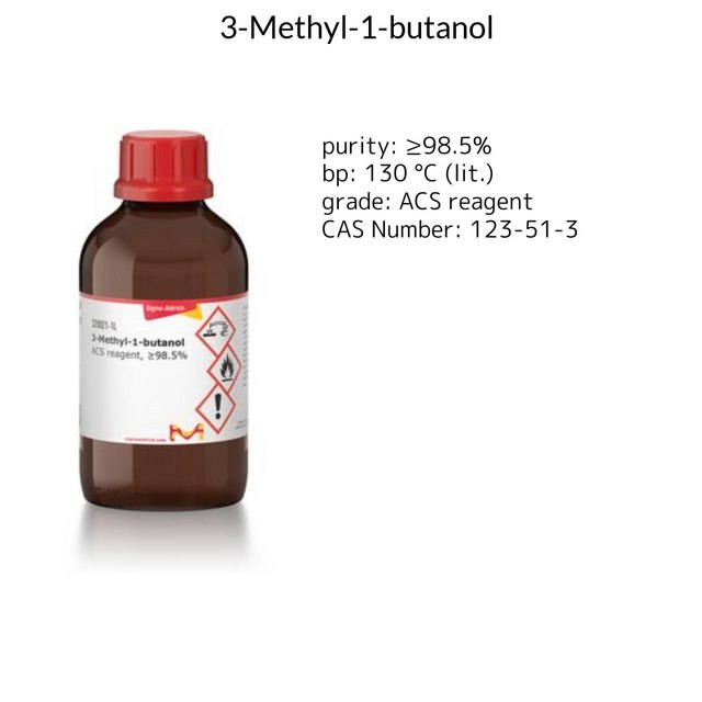 3-METHYL-1-BUTANOL, ACS REAGENT, >=98.&