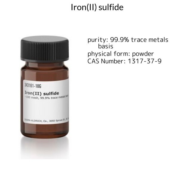 IRON(II) SULFIDE, -100 MESH, 99.9%