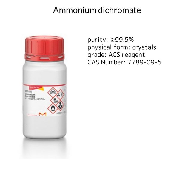 AMMONIUM DICHROMATE, ACS REAGENT, >=99.&