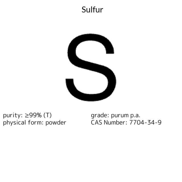 SULFUR PURUM P.A., >=99 %