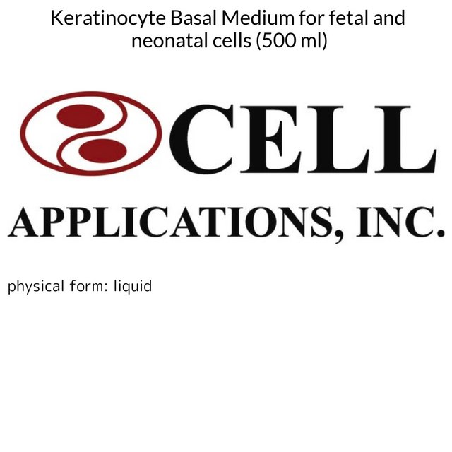 Keratinocyte Basal Medium for fetal